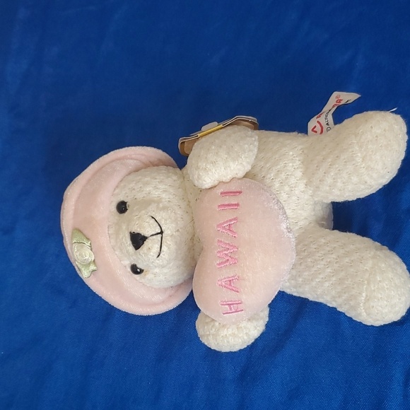 4/$20 A&A Aurora Plush Sweet Heart Teddy Bear Mini 7in Hawaii Waffle Weave - Picture 1 of 12